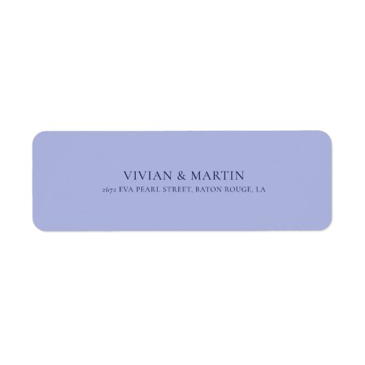 Étiquette Elégant bleu neutre ombre floral retour Adresse (Devant)