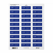 Étiquette Élégant Bleu Script Graduation Adresse de retour (Feuille entière)