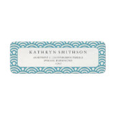 Étiquette Elégant bleu vert japonais Seigaiha Waves (Devant)