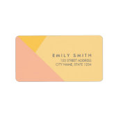 Étiquette Élégant Bloc de couleur Pastel Orange & Peach Adre (Devant)