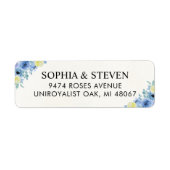 Étiquette Elegant Blue Mediterranean Lemon Wedding (Devant)