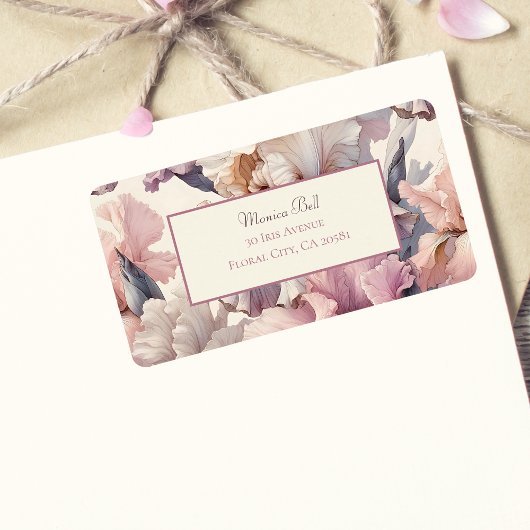 Étiquette Elegant Blush Floral Chic Mariage Adresse de retou