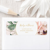 Étiquette Élégant Blush Floral Garden Pastel Retour Adresse (En situation)