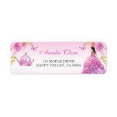 Étiquette Élégant Blush rose Floral Quinceañera Retour (Devant)