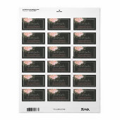 Étiquette Élégant Blush rose Floral Rose Adresse moderne (Feuille entière)