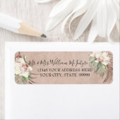 Étiquette Élégant Blush rose Floral Tropical Folio Mariage (En situation)