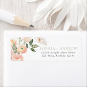 Étiquette Élégant Blush & Sage Green Adresse de retour Étiqu (En situation)