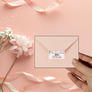 Étiquette Elegant BOHO Fleur sauvage Mariage Adresse de reto