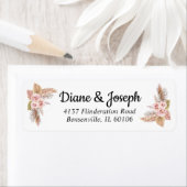 Étiquette Elegant Boho Floral Rustic Mariage Adresse de reto (En situation)