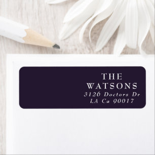 Étiquette Elégant Boho foncé blanc sur Mariage violet