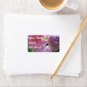 Étiquette Élégant boho rose florales fleurs hydrangées (En situation)