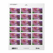 Étiquette Élégant boho rose florales fleurs hydrangées (Feuille entière)