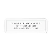 Étiquette Élégant bordure blanche adresse de retour (Devant)