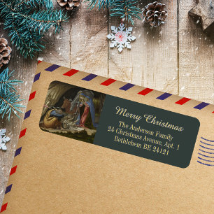 Étiquette Élégant Botticelli Christian Christmas Adresse