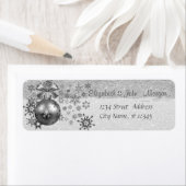 Étiquette Élégant, Boules de Noël, Flammes de neige, Glitter (En situation)