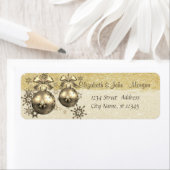 Étiquette Élégant, Boules de Noël, Flammes de neige, Glitter (En situation)