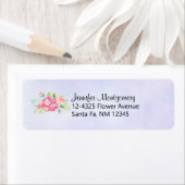 Étiquette Elégant Bouquet de fleurs rose (En situation)