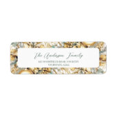 Étiquette Elégant bouquet de Noël de luxe or classique (Devant)