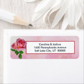 Étiquette Élégant bouquet rose rose floral (En situation)