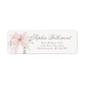 Étiquette Elegant Bow Neutral Baby Shower Return Address (Devant)