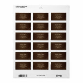 Étiquette Elegant Brown & Gold String Lights Wedding (Feuille entière)