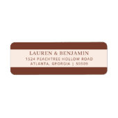 Étiquette Elegant Brown Minimalist (Devant)