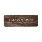 Étiquette Elegant brown oak wood grain modern return address (Devant)