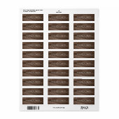 Étiquette Elegant brown oak wood grain modern return address (Feuille entière)
