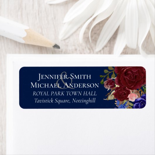 Étiquette Élégant budget Mariage bleu Bourgogne (En situation)