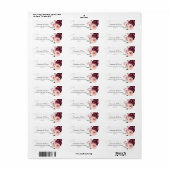 Étiquette Elégant cadre Or Floral Rouge & Rose (Feuille entière)