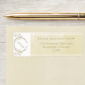 Étiquette Elégant Champagne Aquarelle Monogramme Mariage