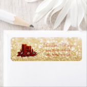 Étiquette Élégant, Chandelle de Noël élégant, Glittery Bokeh (En situation)