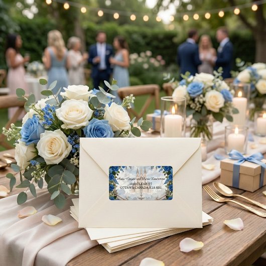 Étiquette Elegant Chateau & Formal Royal Floral Address