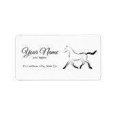 Étiquette Élégant cheval en couleur noire (Devant)