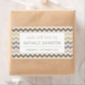 Étiquette Elégant Chevron fait maison Canning Baking Cadeau (En situation)