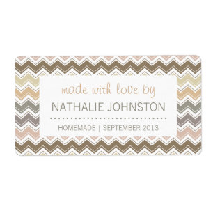 Étiquette Elégant Chevron fait maison Canning Baking Cadeau