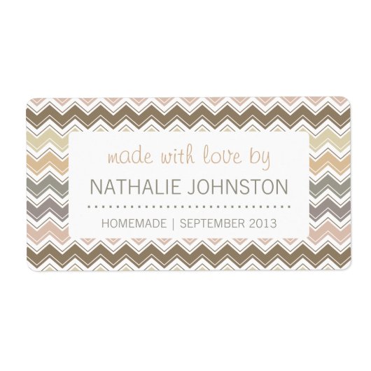 Étiquette Elégant Chevron fait maison Canning Baking Cadeau (Devant)