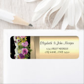 Étiquette Elegant  Chic ,Faux Gold,Black, Flowers (En situation)