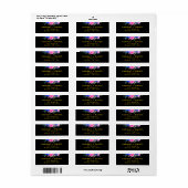 Étiquette Elegant Chic Gold & Black Floral Adresse de retour (Feuille entière)