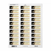 Étiquette Elégant Chic Luxe, Faux Gold, Noir, Talons hauts (Feuille entière)