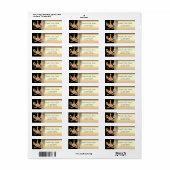 Étiquette Elégant Chic Luxe, Faux Gold, Noir, Unicorne (Feuille entière)