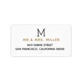 Étiquette Élégant chic M. Mme mariage blanc (Devant)