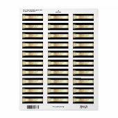 Étiquette Élégant, chic, noir, or (Feuille entière)