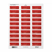 Étiquette Élégant Chic, Or, Rouge (Feuille entière)