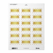 Étiquette Élégant Chic Pailleté Blanc Or Points noirs (Feuille entière)