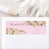 Étiquette Élégant Chic Rose rose Adresse de retour Label (En situation)