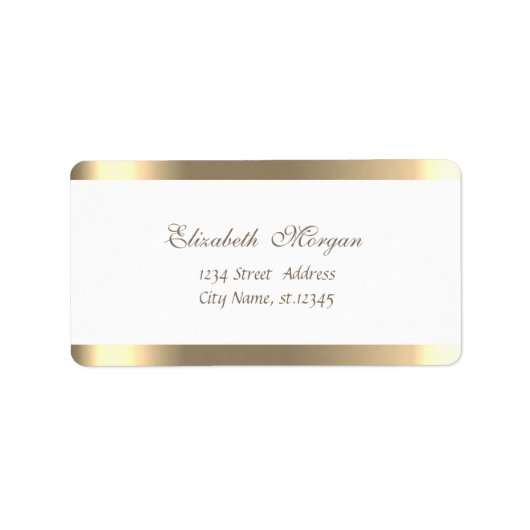 Étiquette Élégant Chic Simple, Blanc, Grillé (Devant)