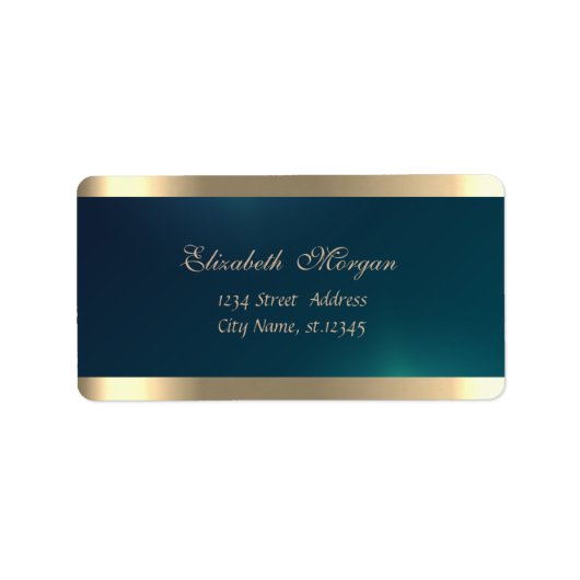 Étiquette Élégant Chic Sophistiqué, Or Vert (Devant)