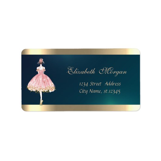 Étiquette Élégant Chic Sophistiqué, Vert Ballerina (Devant)