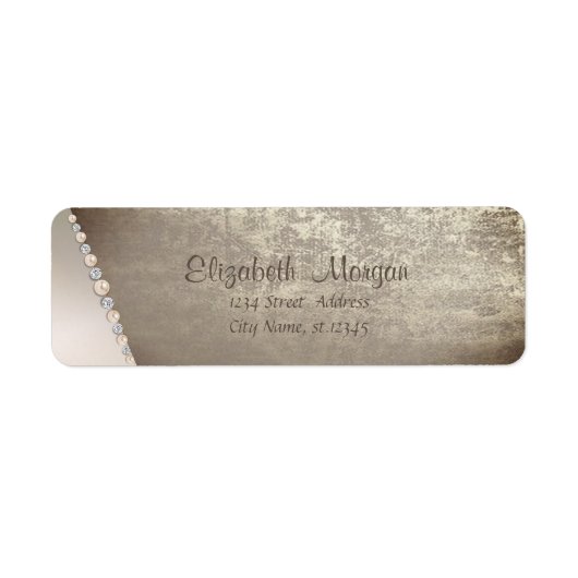 Étiquette Élégant Chiv stylé,Perles (Devant)